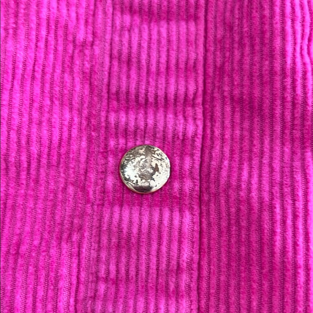 Isaac Mizrahi Pink Corduroy Button-Front Skirt - Picture 4 of 6